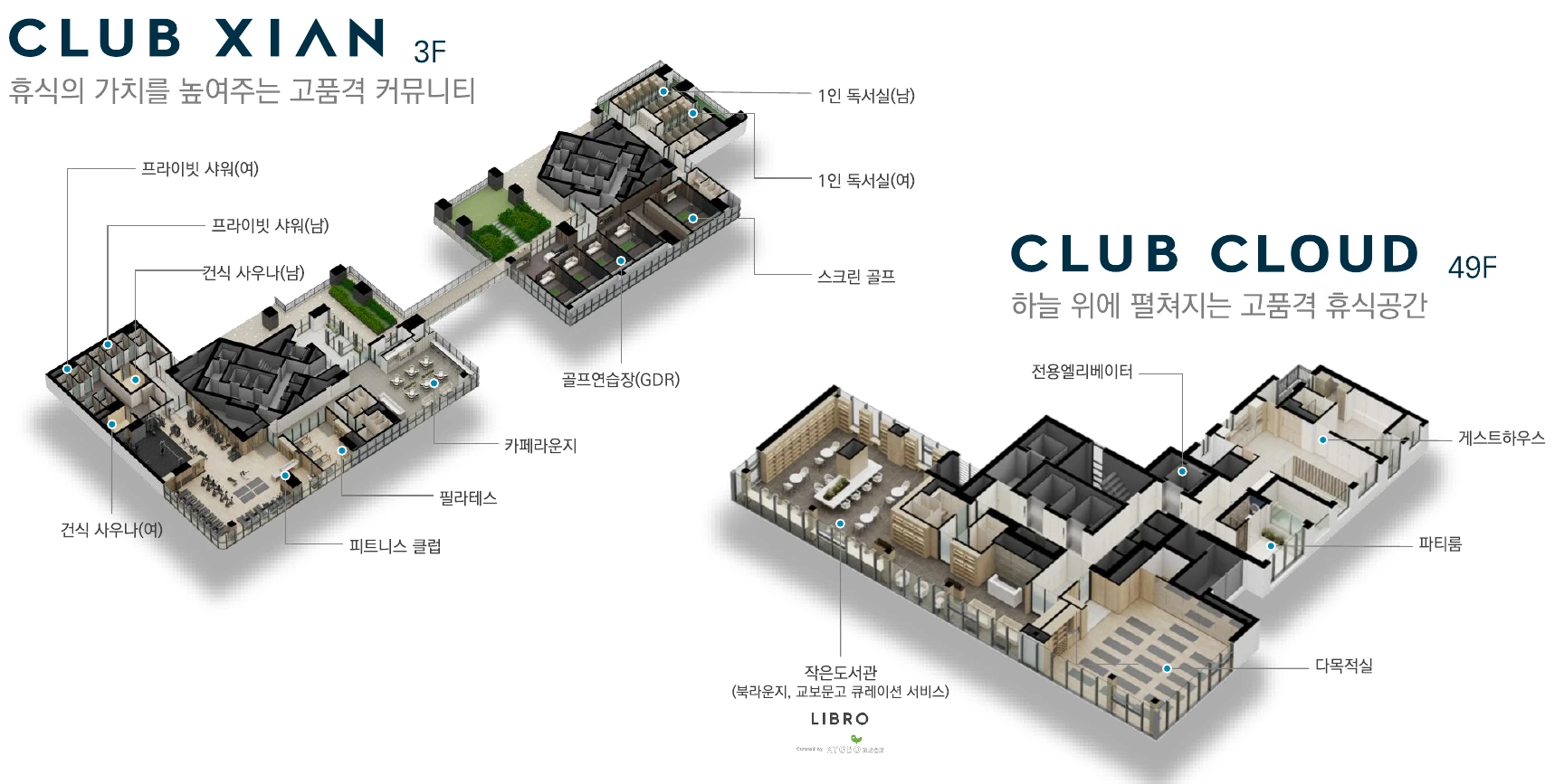 클럽 자이안과 클럽 클라우드의 커뮤니티 배치 계획